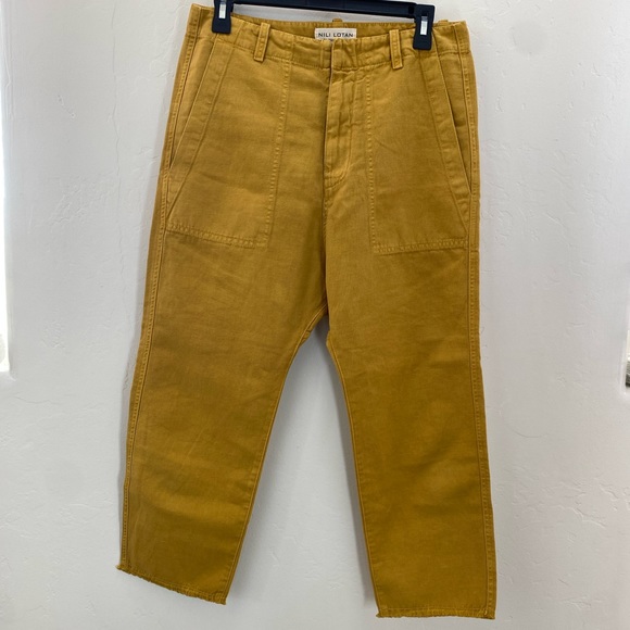 Nili Lotan Denim - Nili Lotan Luna Pants Mustard linen blend Size 2
